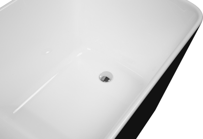 49'' x 28'' Acrylic Freestanding Soaking Bathtub, Square-shape Japanese Soaking Hot Tub, Sit-In Design with Chrome Overf image 14