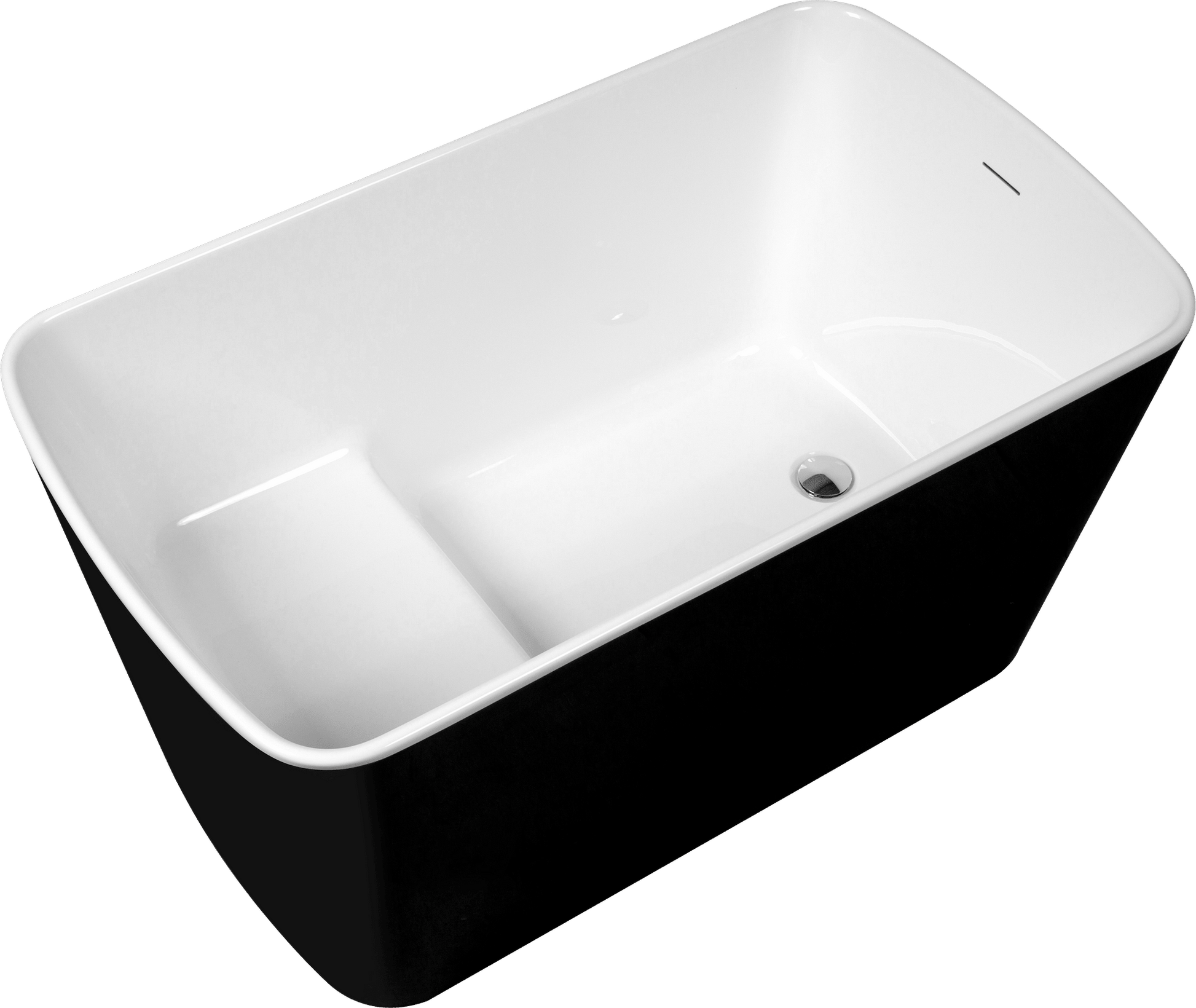 49'' x 28'' Acrylic Freestanding Soaking Bathtub, Square-shape Japanese Soaking Hot Tub, Sit-In Design with Chrome Overf image 8