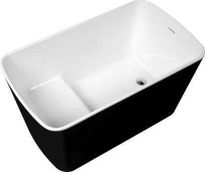 49'' x 28'' Acrylic Freestanding Soaking Bathtub, Square-shape Japanese Soaking Hot Tub, Sit-In Design with Chrome Overf image 8
