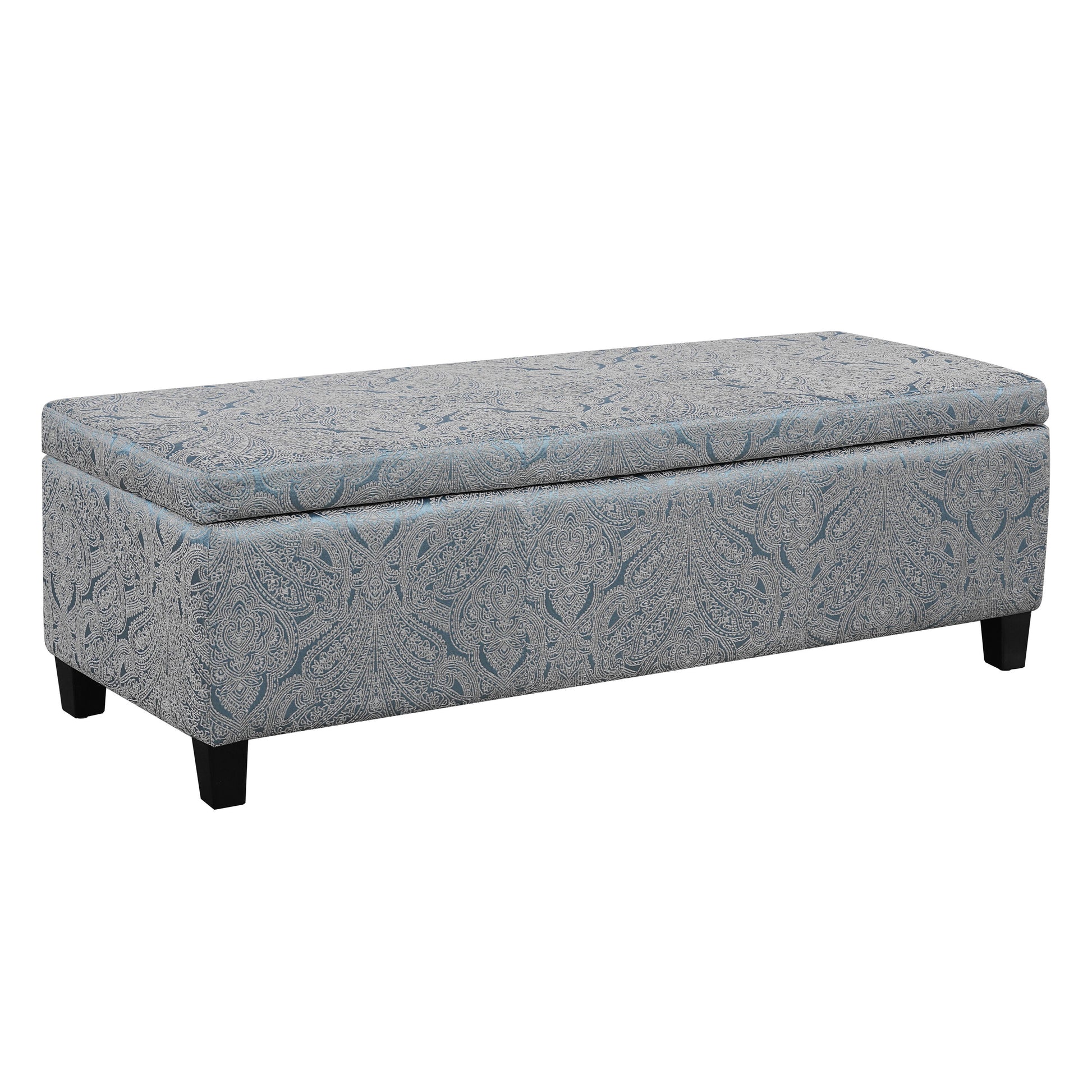 Indoor Jacquard Storage Ottoman Bench - Upholstered Entryway Bench with Hidden Storage, 300lbs Weight Capacity for Living Room, Bedroom & Hallway image 5