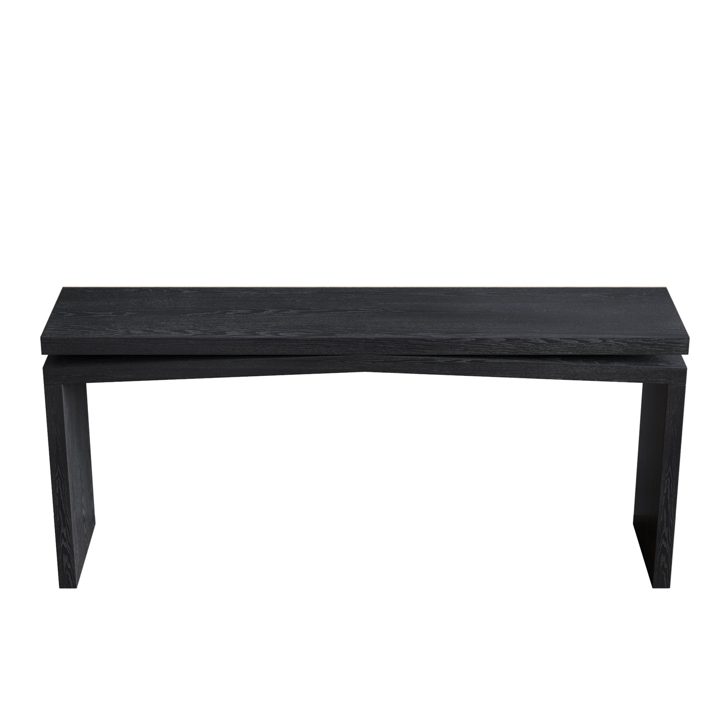 65-Inch Rustic Solid Wood Veneer Console Table, Long Farmhouse Entryway Sofa Table for Living Room, Hallway, Behind Couch, Apartment, Black image 11