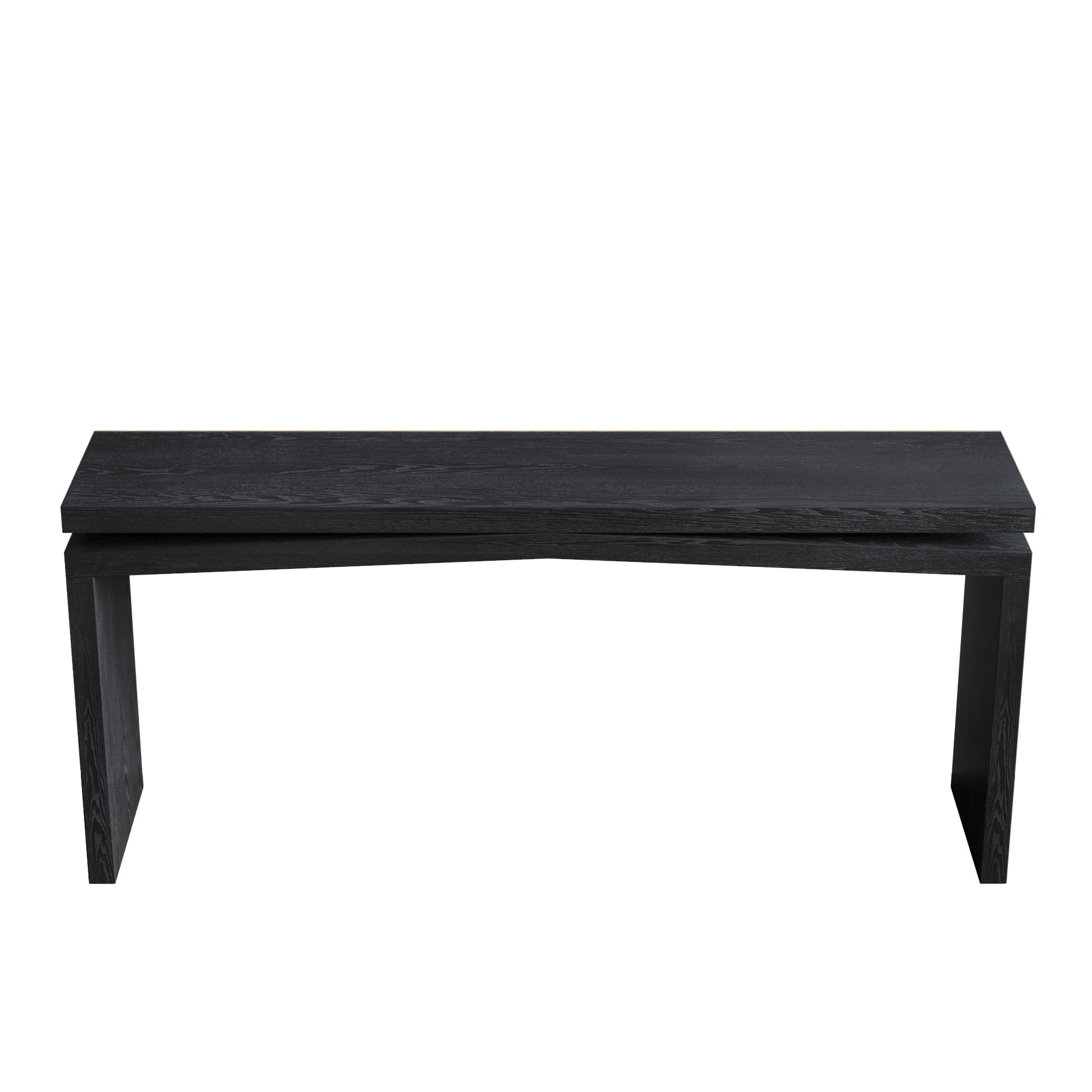 65-Inch Rustic Solid Wood Veneer Console Table, Long Farmhouse Entryway Sofa Table for Living Room, Hallway, Behind Couch, Apartment, Black image 11