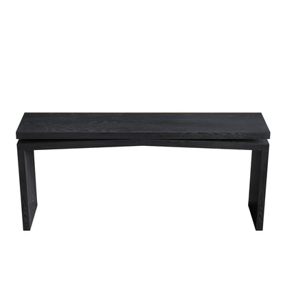 65-Inch Rustic Solid Wood Veneer Console Table, Long Farmhouse Entryway Sofa Table for Living Room, Hallway, Behind Couch, Apartment, Black image 11