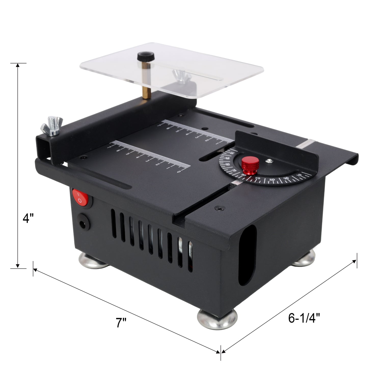 100W Multi-Functional Table Saw Mini Desktop Electric Saw Cutter Speed & Angle Adjustable 16MM Cutting Depth with Blade Flexible Shaft and More Accessories for Wood Plastic Acrylic Cutting image 8