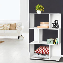 White three-layer simple household bookshelf