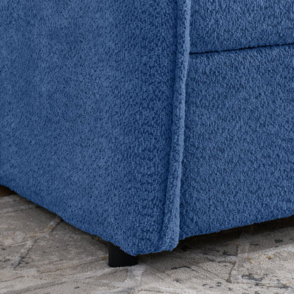 Daybed with Twin Size Pop-up Trundle Upholstered Tufted Sofa Bed, Twin Size, Boucle Fabric (83"x43"x29.5") image 8
