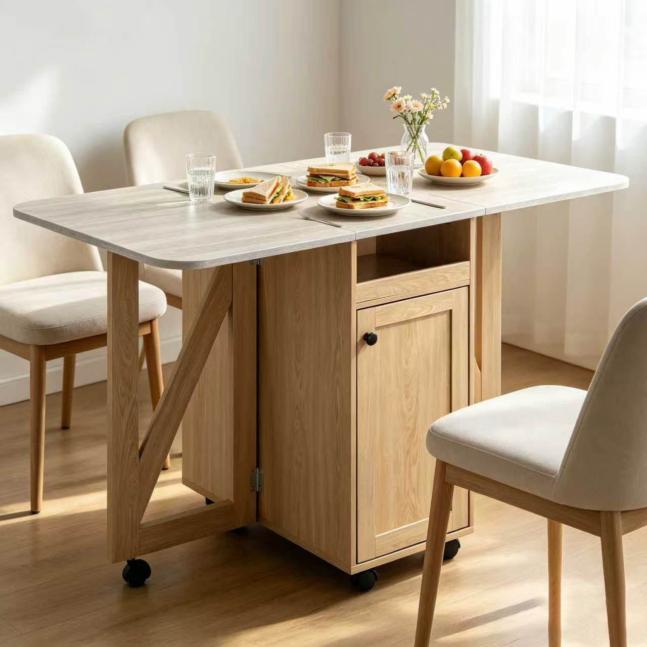 Foldable dining table image 1