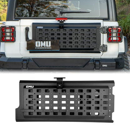 OMU Genesis Series Multi-Function Tailgate Expansion Panel For 2018+ Jeep Wrangler JL - Heavy-Duty Aluminum MOLLE Panel, Corrosion Resistant, No-Drill Installation, Off-Road Storage Organizer image 1