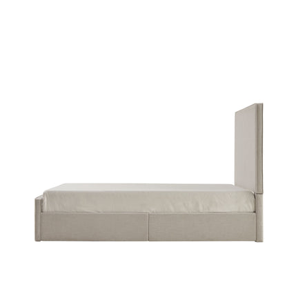 Lucas Tall Headboard Upholstered Bed / 52" High Headboard / Elegant Simplicity / No Box Spring Needed / Easy Assembly / King / Textured Ivory Canvas image 8