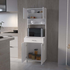 Santa Maria 1-Drawer 1-Shelf Area Pantry with Adjustable Metal Legs White