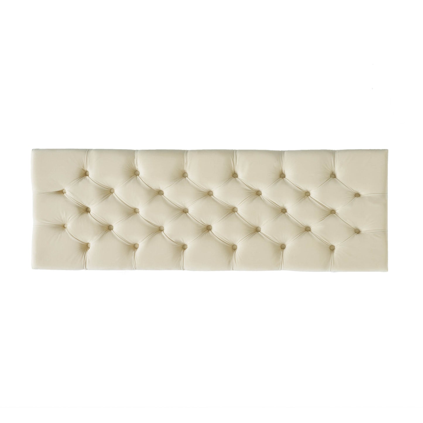 Button - Tufted and Diamond - Stitched Storage Ottoman, Beige image 2