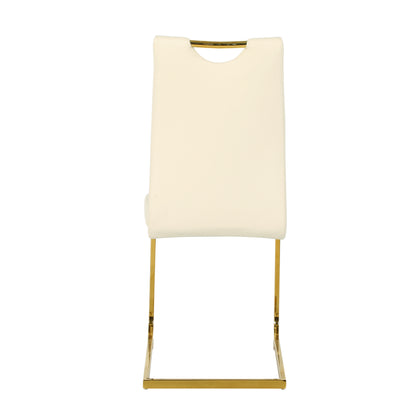Modern PU dining chair Living room chair Upholstered chair, gold metal chair leg design, kitchen, living room, bedroom, dining room side chair (Set of 2) image 6