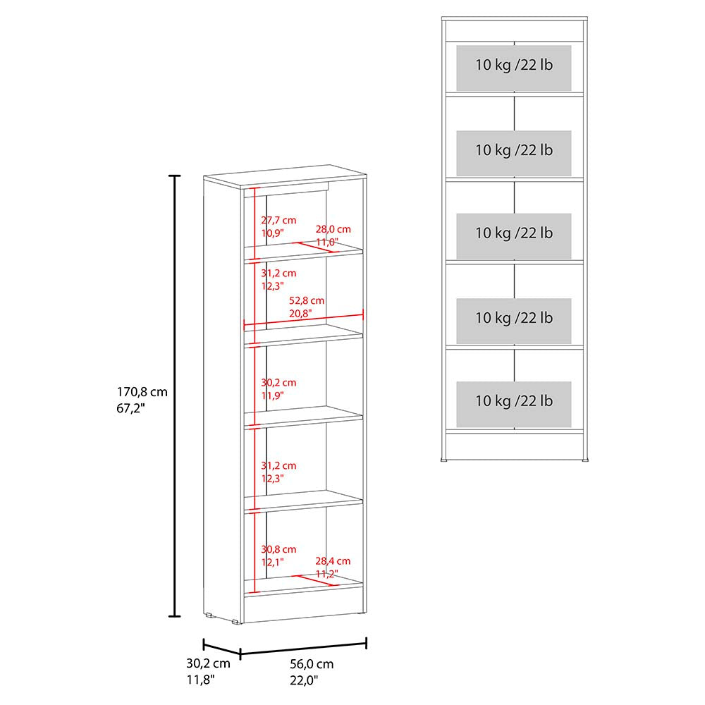 Thommy Valmere Multystorage Pantry Cabinet – Modern 5-Shelf Storage Organizer Bookcase for Living Room & Home Office image 8
