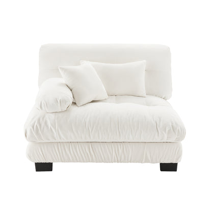 27 Sofa LSF W/2 pillows -White image 1