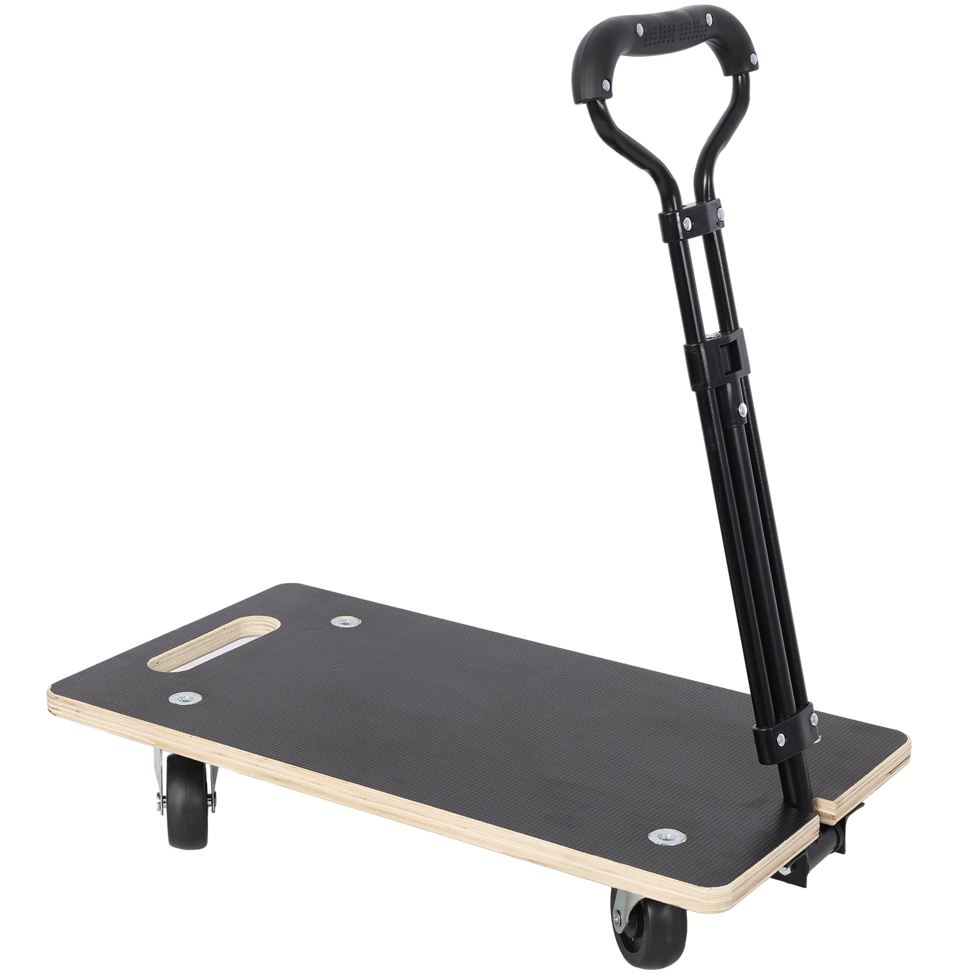 Heavy Duty Wooden Rectangle Moving Dolly with Ergonomic Handle, 440 LBS Load Capacity 3 Inch PP Casters, Multi Purpose Furniture Plant Transport Cart for Heavy Goods Moving image 1