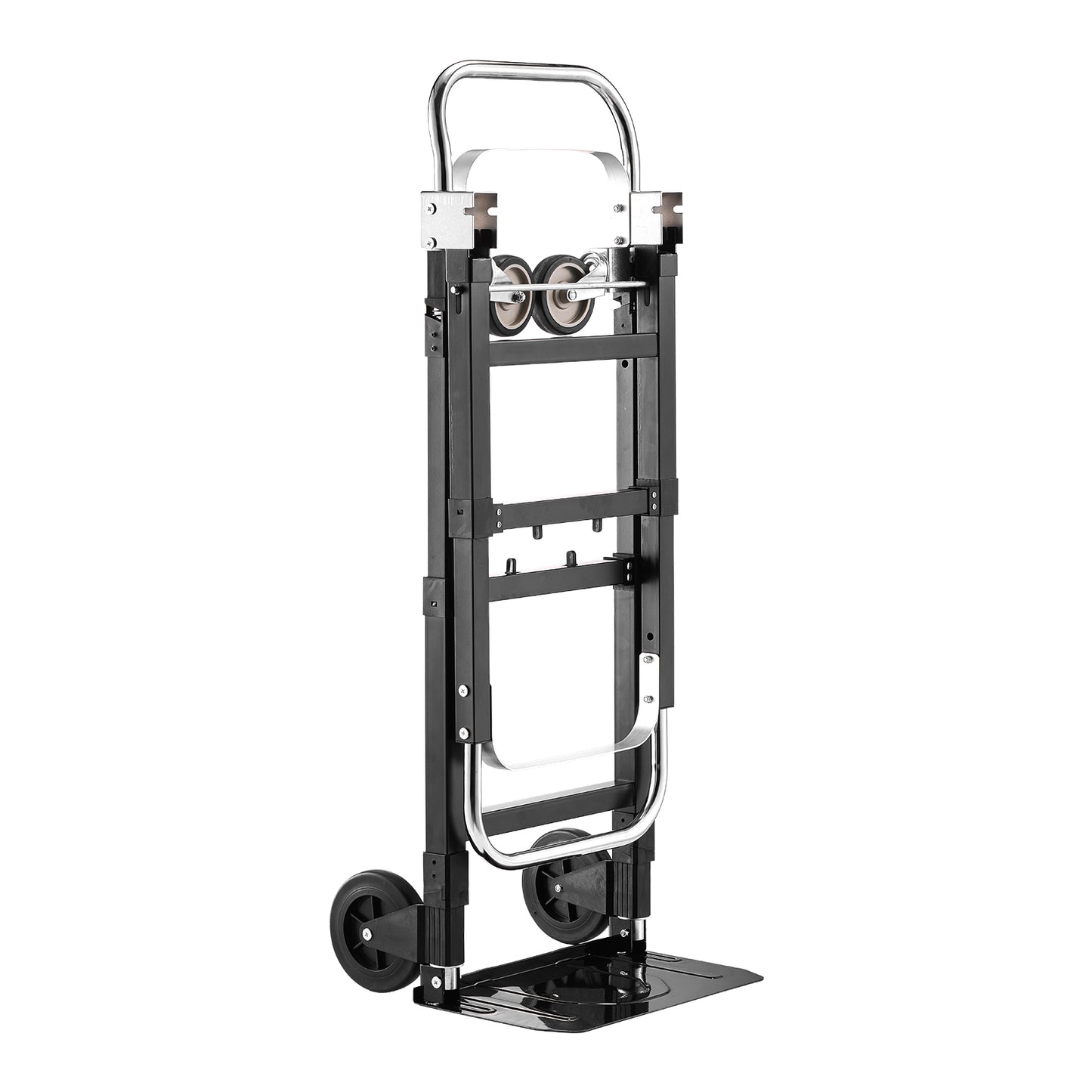 2 in 1 Folding Hand Truck, 500 lbs Load Capacity for 4-Wheel Mode, Convertible Hand Truck Dolly with Wheels & Adjustable Handle, Portable Trolley Dolly for Moving Home, Office, Warehouse image 2