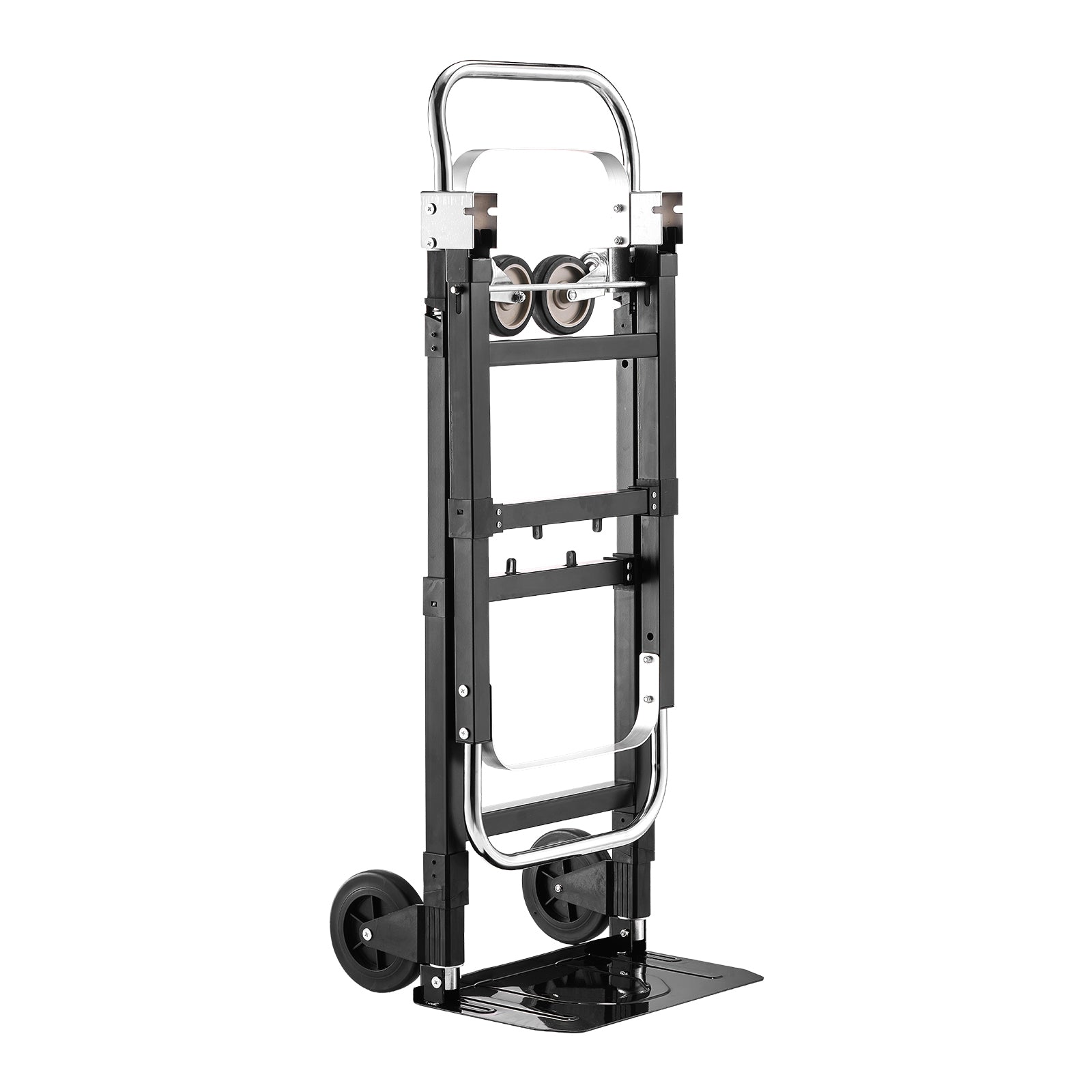 2 in 1 Folding Hand Truck, 500 lbs Load Capacity for 4-Wheel Mode, Convertible Hand Truck Dolly with Wheels & Adjustable Handle, Portable Trolley Dolly for Moving Home, Office, Warehouse image 2