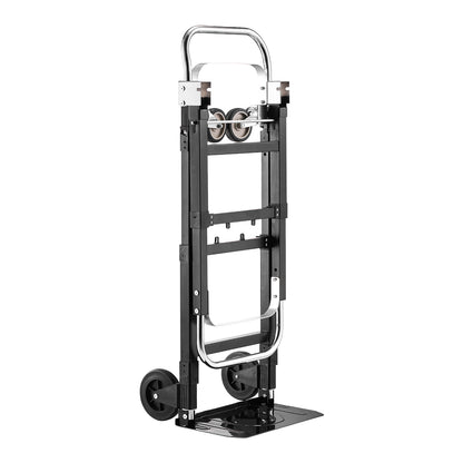 2 in 1 Folding Hand Truck, 500 lbs Load Capacity for 4-Wheel Mode, Convertible Hand Truck Dolly with Wheels & Adjustable Handle, Portable Trolley Dolly for Moving Home, Office, Warehouse image 2
