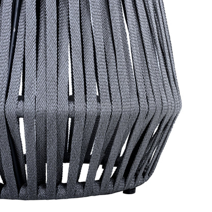 Outdoor Side Table with Rope and Acacia Wood - Teak Finish, 100 LBS Capacity, Weather-Resistant, Grey Rope Design image 8