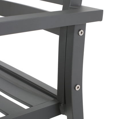 Outdoor Modern Aluminum Dining Chair (Set of 2), Gun Metal Gray image 12