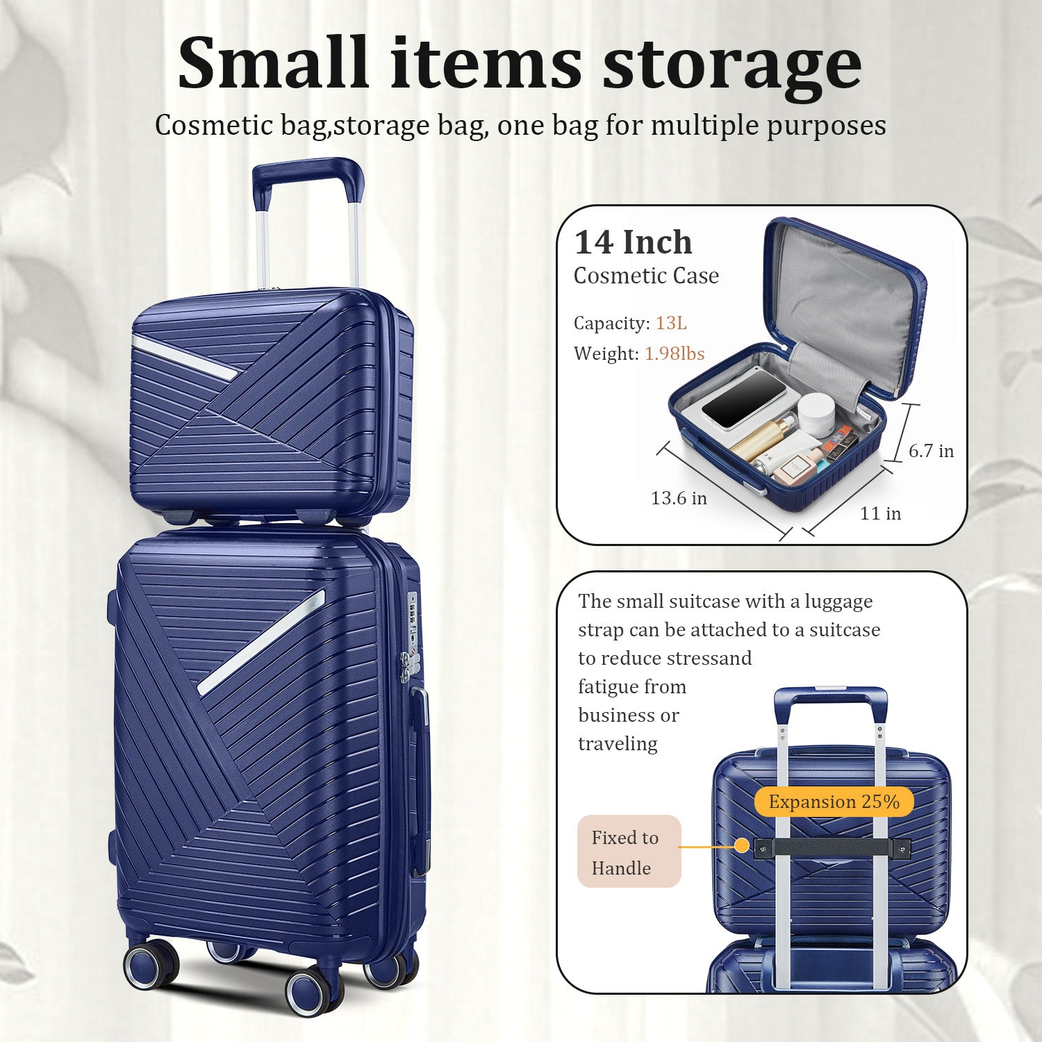 Luggage Sets 4 Piece(14/20/24/28), Expandable Lightweight Suitcase with 4 Double 360 Degrees Mute Spinner Wheels PP Materials Durable TSA Lock Travel Luggage image 4
