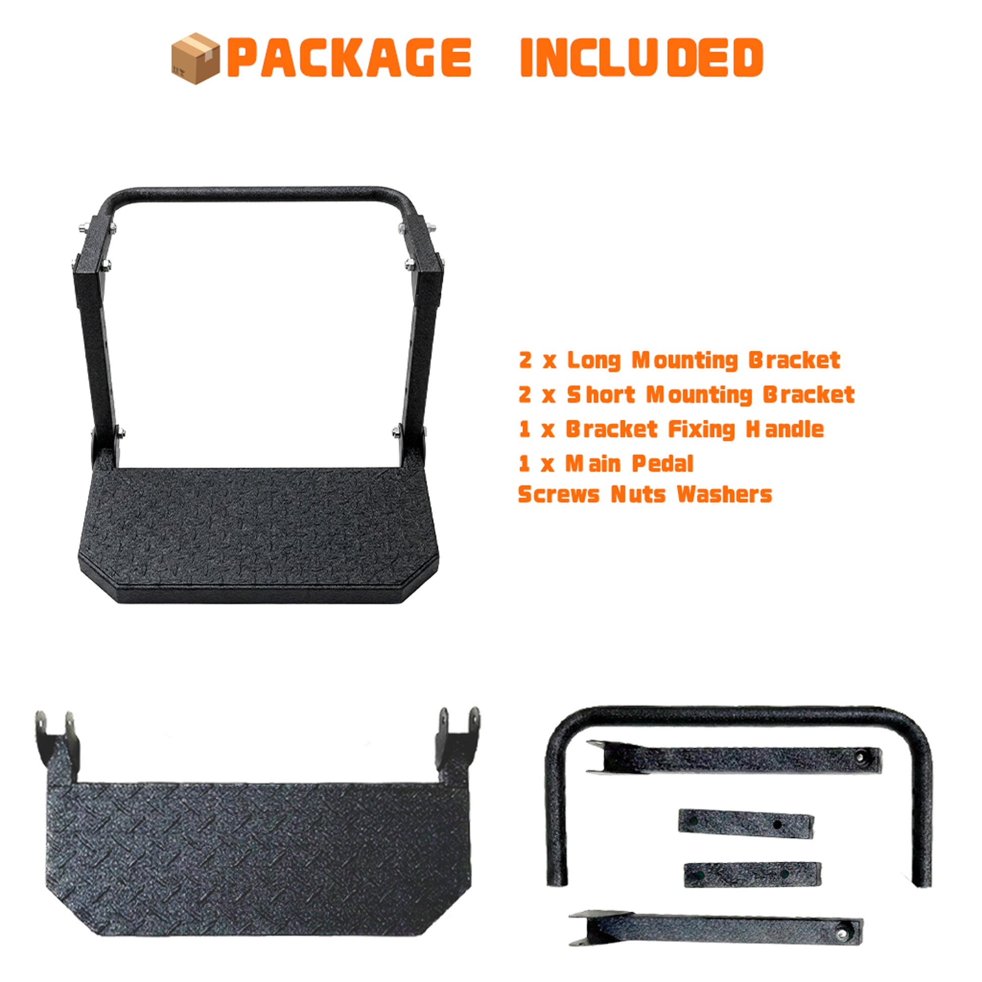 Universal Folding Tire Mounted Step Heavy Duty Adjustable Foldable Side Step for Truck SUV and RV Fit Most 10.2inch - 14.4inchTires Anti-Slip Raised Texture 300Lbs Load Bearing Black image 2