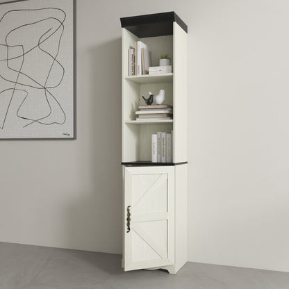 70.86"(180cm) Tall Free Combination Wood Storage Cabinet, Free-Standing Cube Cabinet with 5 Shelves, Living room Bookcase, Bedroom Display Cabinet Bookshelf, DIY Combination To Two Or More PCS Set WHI image 9