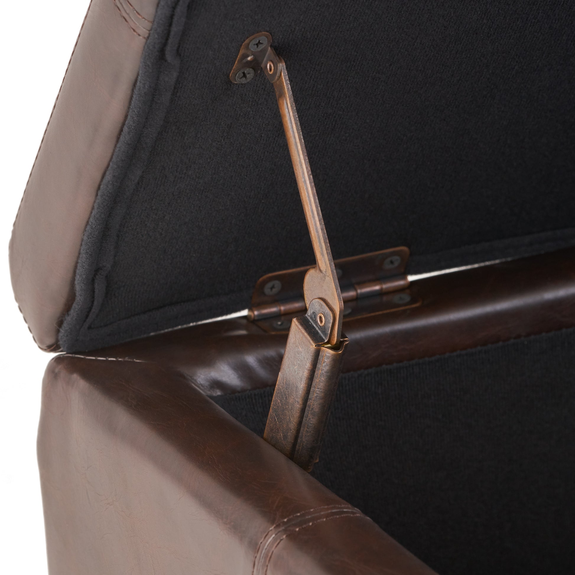 Upholstered PU Leather Storage Ottoman, Solid Wooden Legs (old sku 57742.00BRN) image 10