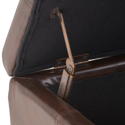 Upholstered PU Leather Storage Ottoman, Solid Wooden Legs (old sku 57742.00BRN) image 10