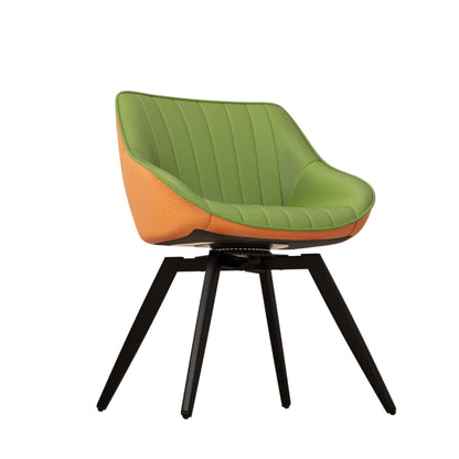 A set of 4 dining chairs, medieval modern kitchen dining chair, PU decorative chairs with black metal legs, suitable for home&kitchen (Green and Orange) image 10