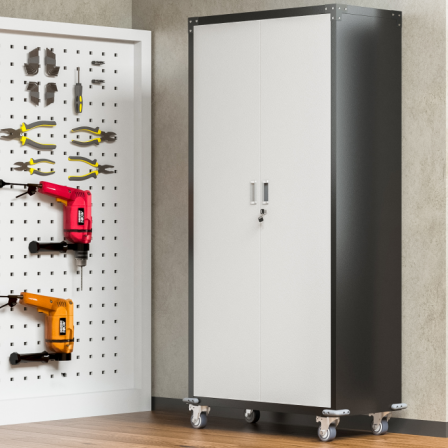 Garage Storage Cabinets with Locking Doors and 4 Adjustable Shelves image 2