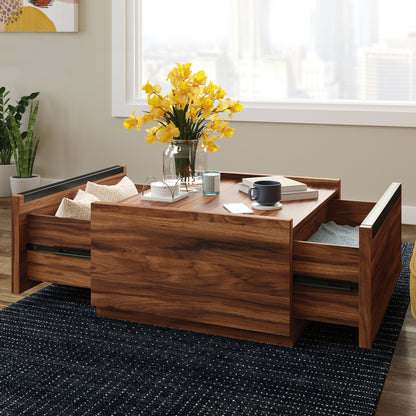 Coffee Table with Full-Extension Drawers, Dark Brown finish image 2