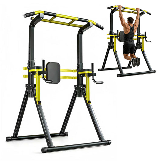 Power Tower Pull Up Bar Station, 10-Level Adjustable Height Dip Station, Heavy-duty Frame Structure,Multi-Functional Home Gym Strength Training Equipment image 1