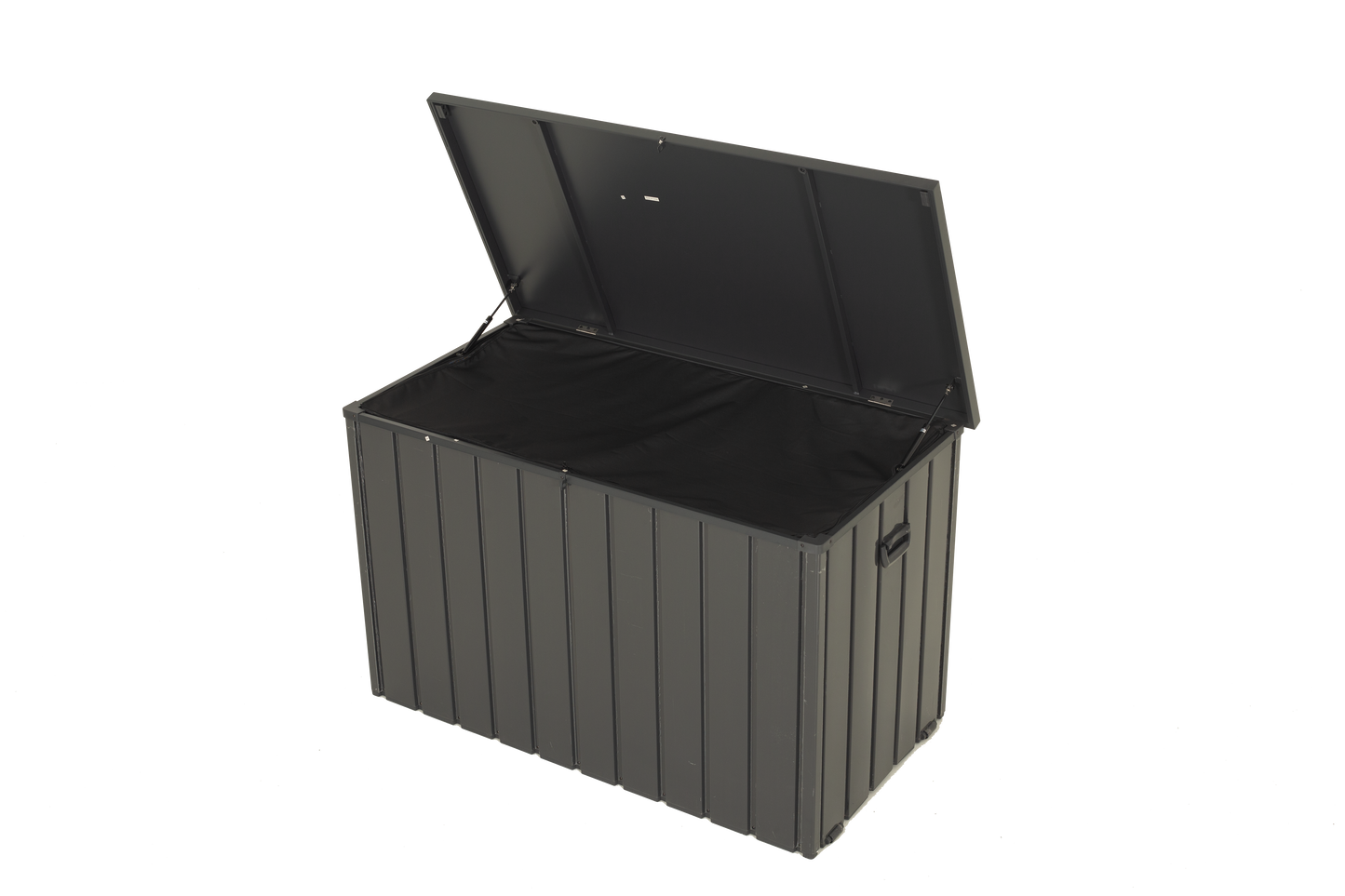 Outdoor Storage Box, 200 Gallon Metal Deck Box Built-in a Oxford Fabric Storage Bag, Lockable & Waterproof Outside Patio Storage Box - Gray image 1