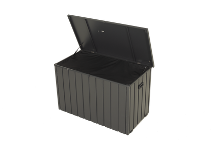 Outdoor Storage Box, 200 Gallon Metal Deck Box Built-in a Oxford Fabric Storage Bag, Lockable & Waterproof Outside Patio Storage Box - Gray image 1