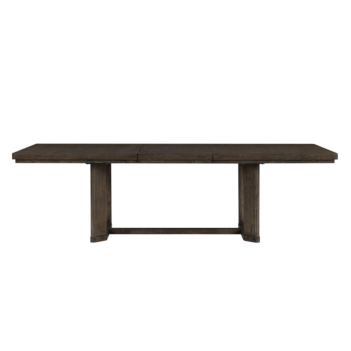 Dark Oak Trestle Dining Table with Leaf image 3