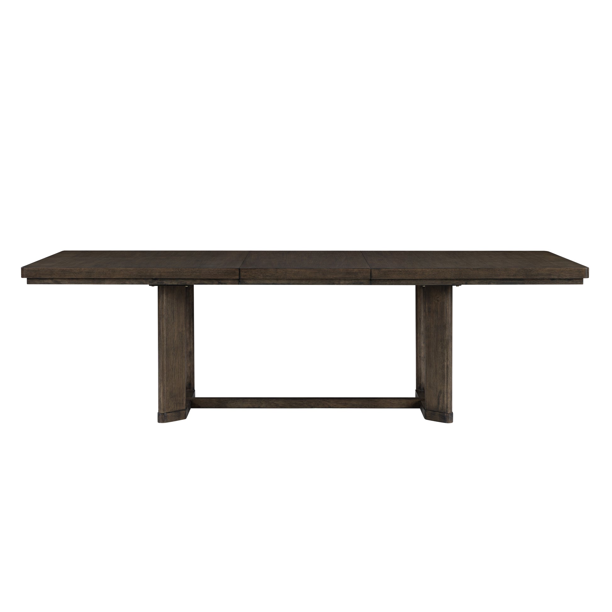 Dark Oak Trestle Dining Table with Leaf image 3