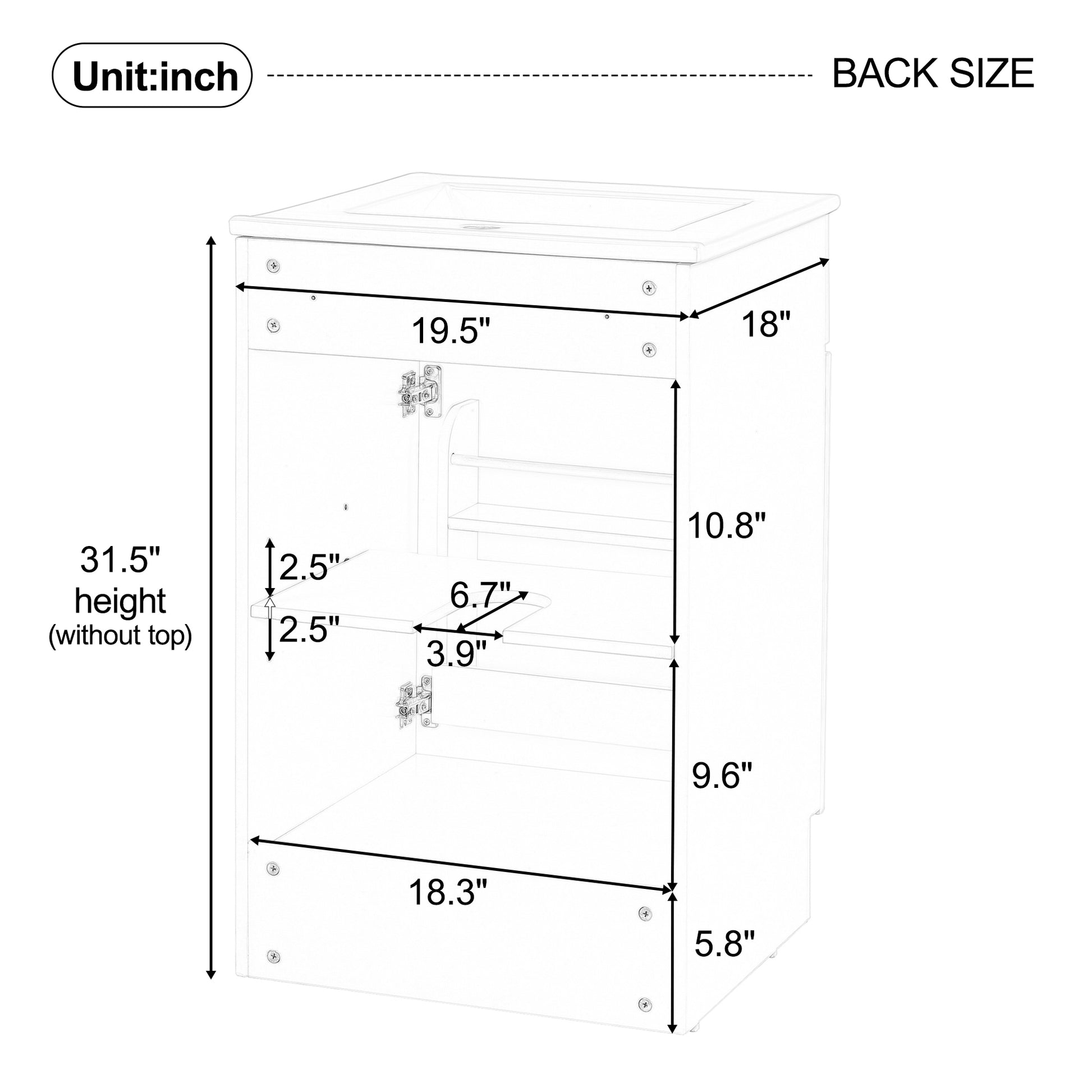 [Video] 20" Bathroom Vanity with Sink, Vanity Cabinet with Door Shelf and Adjustable Shelf, Blue image 5
