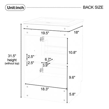 [Video] 20" Bathroom Vanity with Sink, Vanity Cabinet with Door Shelf and Adjustable Shelf, Blue image 5