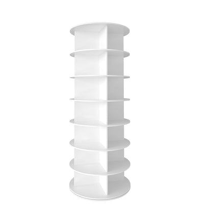 7 Tier Rotating Shoe Rack Tower, Spinning Shoe Display, 360 Shoe Rack Storage Round Carousel, Vertical Handbag Rotate Shoes Closet Organization (WHITE) image 2