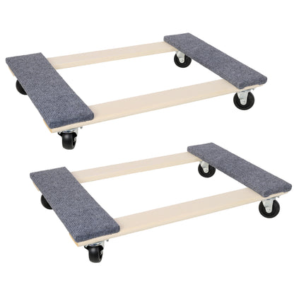 2 Pack Heavy Duty Moving Dolly Set, Grey Non-Slip Carpet Surface with 4 PP Swivel Casters Each, 2000 LBS Total Load Capacity Per Pair Multi-Purpose Furniture Transport Cart image 1