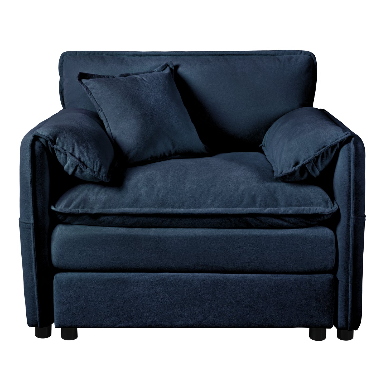Oversized 41.73" Sofa Chair, Modern Upholstered Armchair with 1 Toss Pillow, Modular Sectional Sofa for Living Room, Deep Seat Reading Sofa for Bedroom Apartment, DIY Combination Chenille,Blue image 9