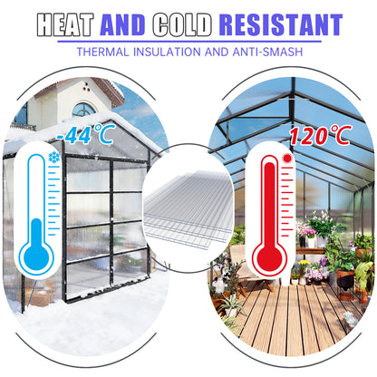 5 x 2FT Twin-Wall Polycarbonate Greenhouse Panels (6 Pack) High Light Transmission & All-Weather Insulated Sheets,Shatter-Resistant Replacement for Glass Roofing,Balcony Divider,Greenhouse image 11