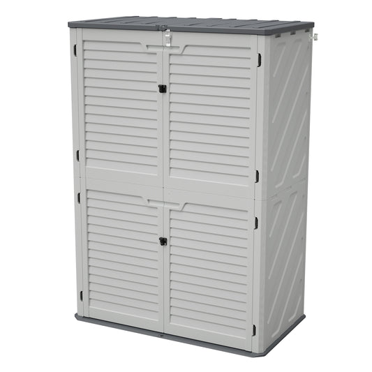 Rust proof resin garden equipment storage cabinet front view