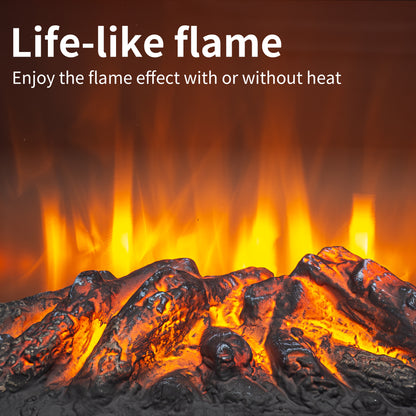18 inch Freestanding Electric Fireplace Stove heater with 3D Flame effect,Classic Blue image 9