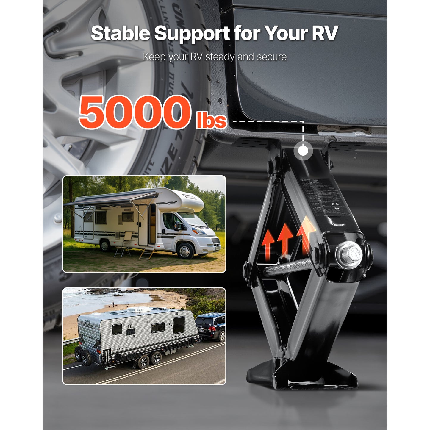 RV Scissor Jacks 5000 lbs 23.4 in RV Stabilizer Leveling Scissor Jacks Set of 2 image 3