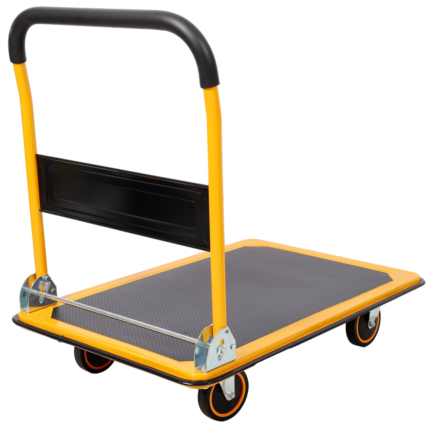 Foldable Platform Truck Push Dolly 660 lb. Weight Capacity Black and Yellow image 3