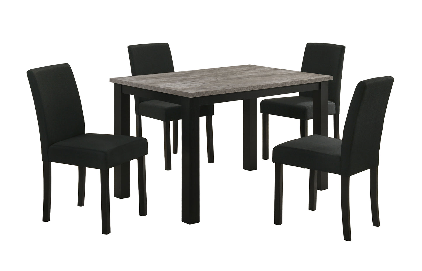 1pc Faux-concrete Top Finish Rectangular Dining Table Wooden Dining Room Furniture Modern Contemporary Black Charcoal Finish image 4