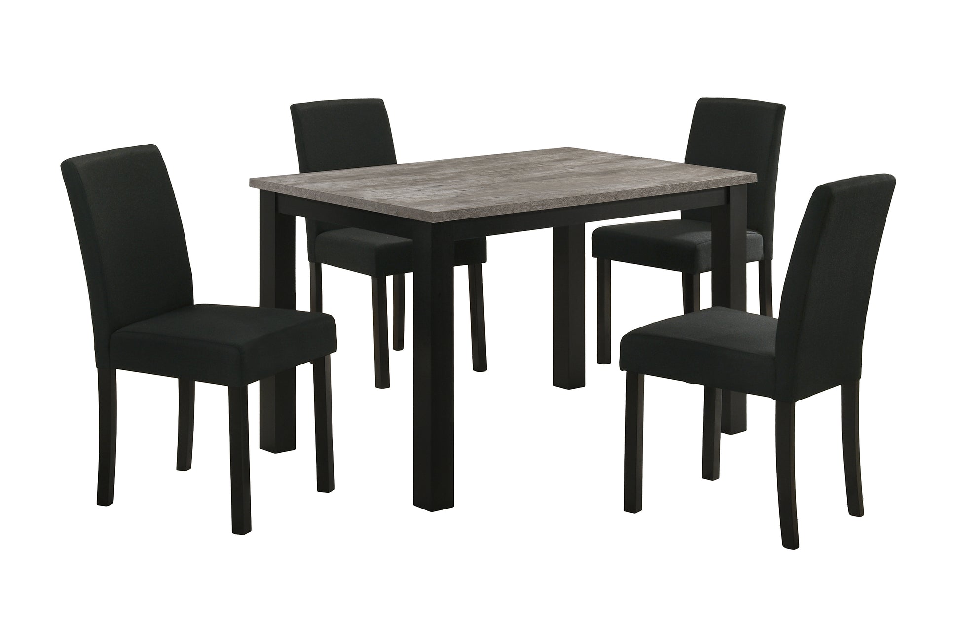 1pc Faux-concrete Top Finish Rectangular Dining Table Wooden Dining Room Furniture Modern Contemporary Black Charcoal Finish image 4