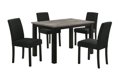 1pc Faux-concrete Top Finish Rectangular Dining Table Wooden Dining Room Furniture Modern Contemporary Black Charcoal Finish image 4